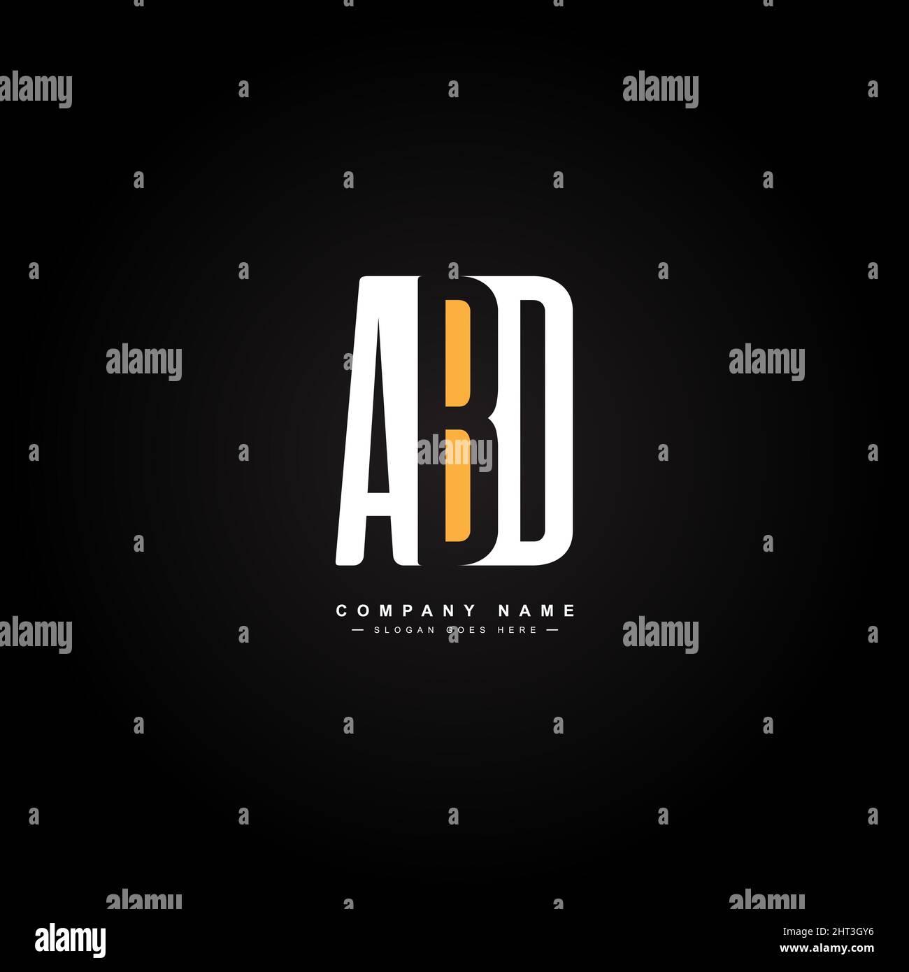 Modello di logo vettoriale per le iniziali ABD - lettere alfabetiche semplici Logo - modello di logo semplice per le iniziali del nome commerciale Illustrazione Vettoriale