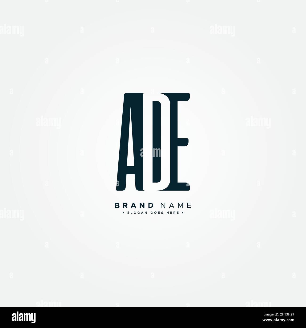 Lettera iniziale Logo ADE - Logo monogramma semplice per le iniziali A, D ed e - modello di Logo vettoriale per le iniziali del nome commerciale Illustrazione Vettoriale