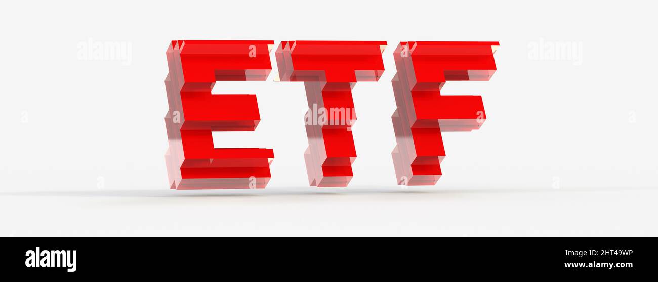 3D render of ETF Exchange fondo quotato negoziazione borsa concetto finanziario di investimento Foto Stock