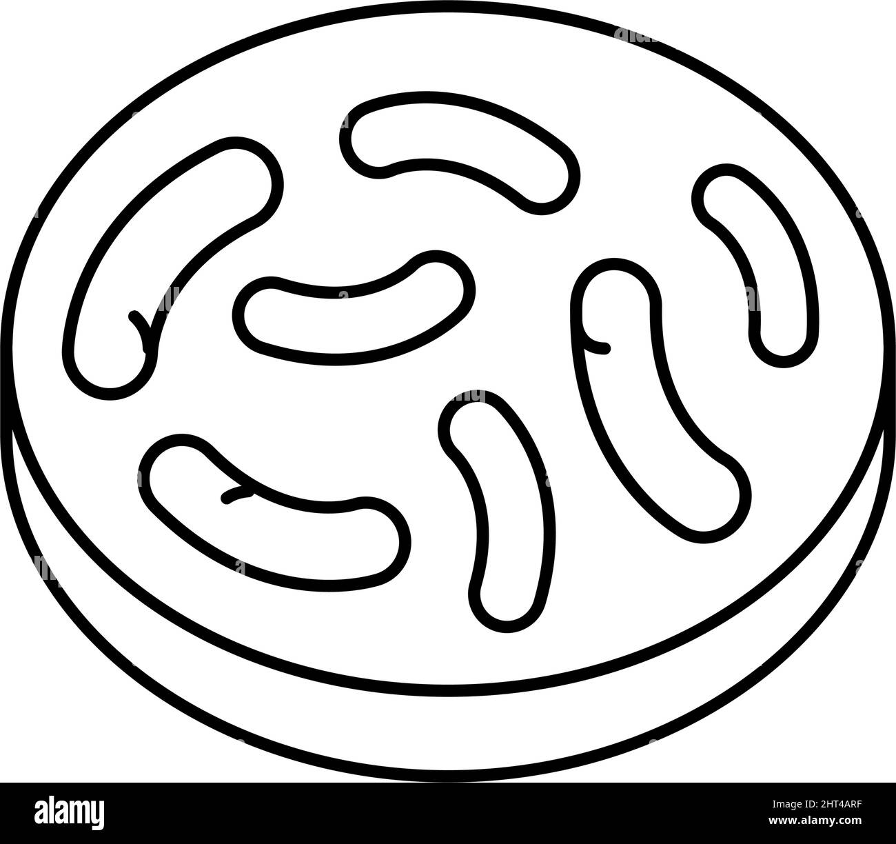 illustrazione vettoriale dell'icona della linea batterica intestinale Illustrazione Vettoriale