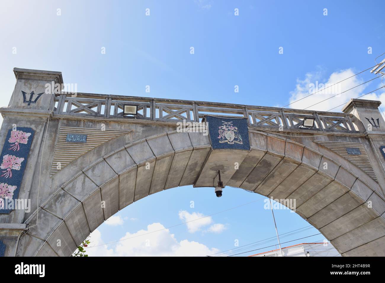 Arch nel centro di Bridgetown, Barbados. Foto Stock