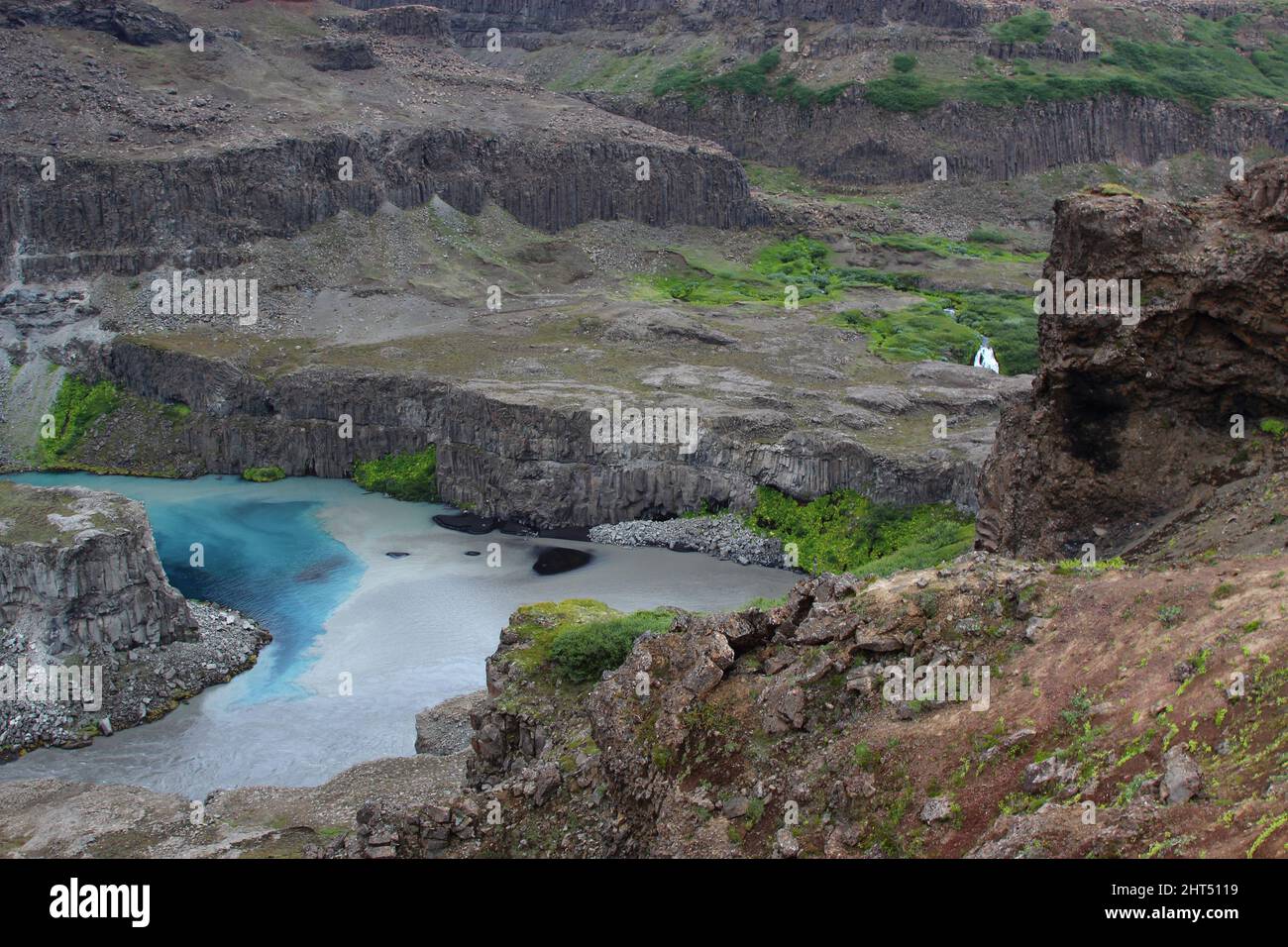 Isola - Jökulsá á Fjöllum und Jökulsárgljúfur-Schlucht / Iceand - Fiume Jökulsá á Fjöllum e Gola di Jökulsárgljúfur / Foto Stock