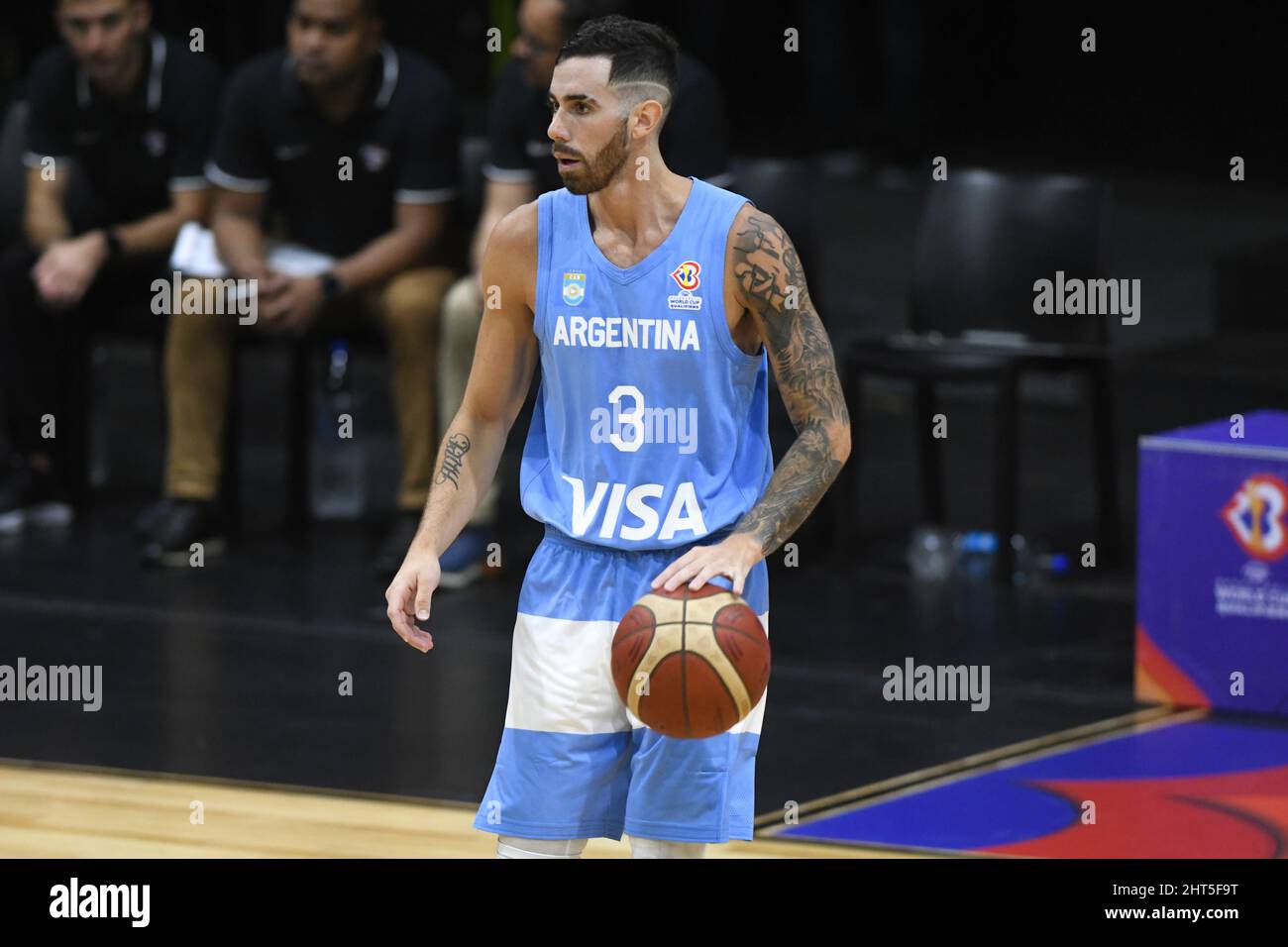Luca Vildoza (Argentina) contro Panama. Calicatori della Coppa del mondo FIBA 2022 Foto Stock