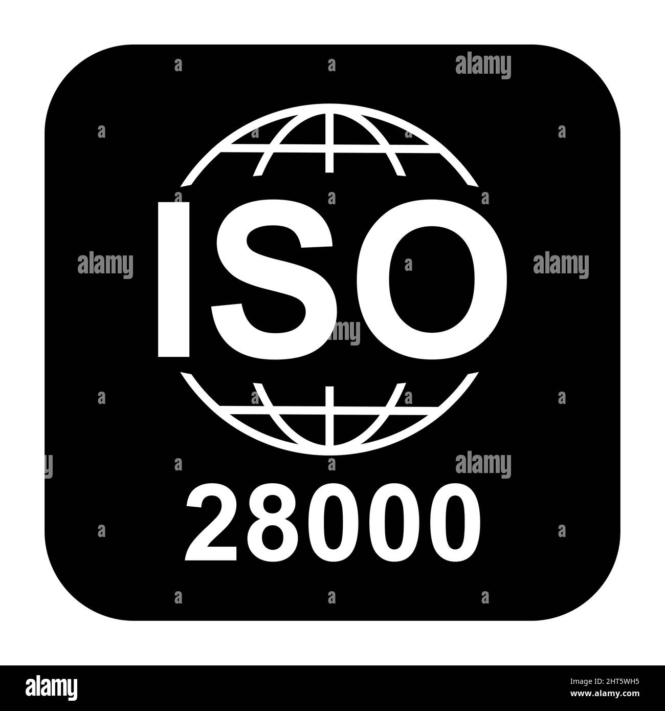 Icona ISO 28000. Sistemi di gestione della sicurezza. Simbolo di qualità standard. Segno pulsante vettore isolato su sfondo nero . Illustrazione Vettoriale Icona ISO 28000. Sistemi di gestione della sicurezza. Simbolo di qualità standard. Segno pulsante vettore isolato su sfondo nero . Illustrazione Vettoriale