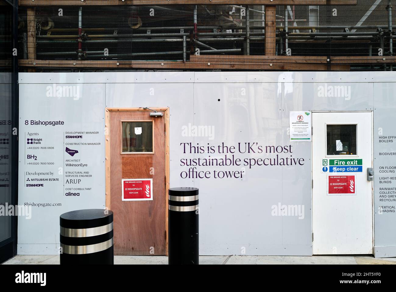8 Bishopsgate, City of London, Inghilterra, un grattacielo in costruzione, febbraio 2022. Foto Stock