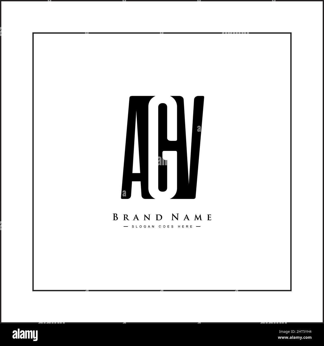 Lettera iniziale Logo AGV - Logo minimal Business per gli alfabeti A, G e V - modello di logo per le iniziali del nome commerciale in stile monogramma Illustrazione Vettoriale