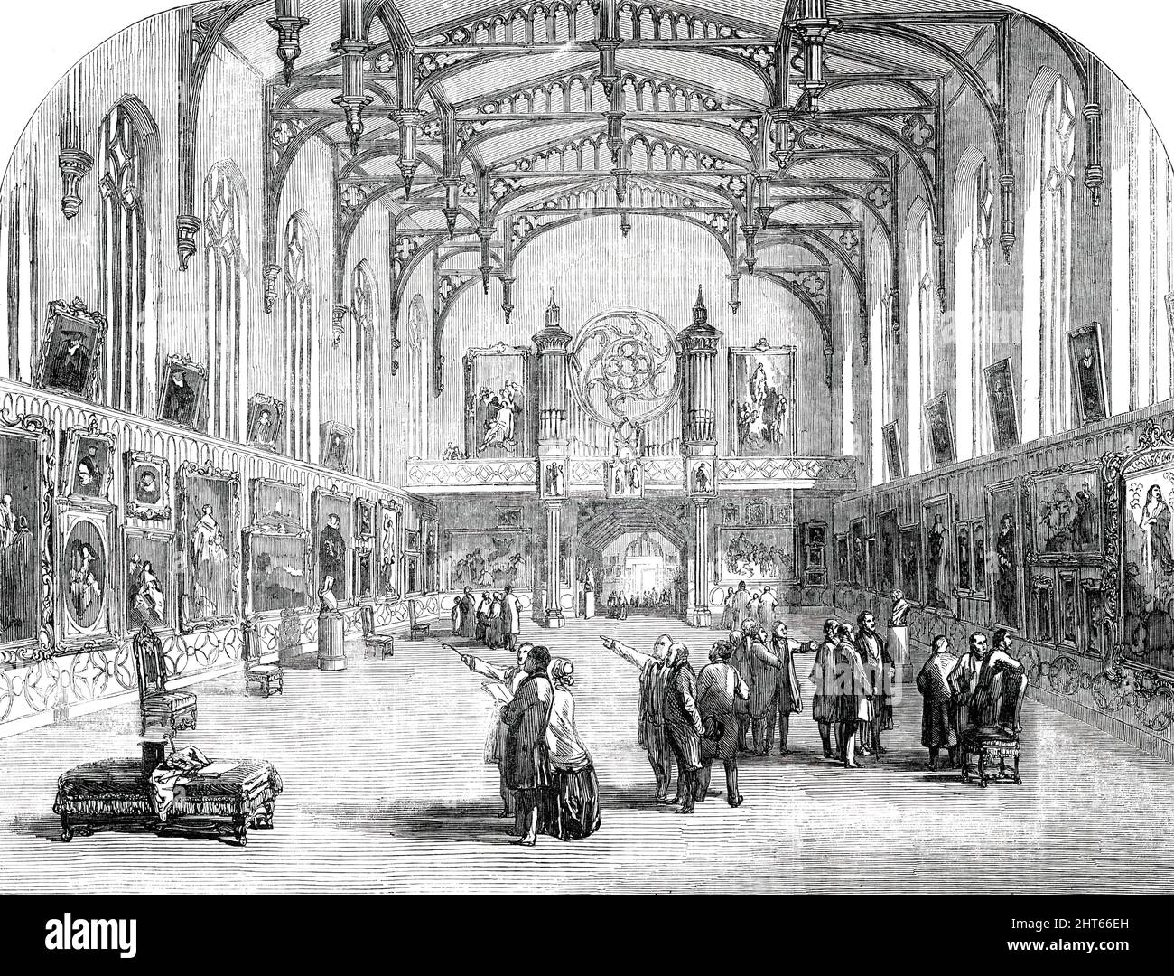 Galleria fotografica del compianto Re d'Olanda, nel Palazzo dell'Aia, [Olanda], 1850. '...Guglielmo II era un uomo di gusto raffinato, e di notevole giudizio nelle opere d'arte. Egli acquistò liberalmente, ogni volta che le opportunità offerte di acquisire belle opere dei vecchi maestri... quasi tutti i più rari e preziosi [disegni antichi] furono raccolti, a spese di una vasta spesa, Dal compianto Sir Thomas Lawrence... era profondamente deplorato che questi splendidi e rari esemplari d'arte fossero mai stati autorizzati a lasciare l'Inghilterra; tra questi ci sono molti studi e disegni di Raffaello, Michael An Foto Stock