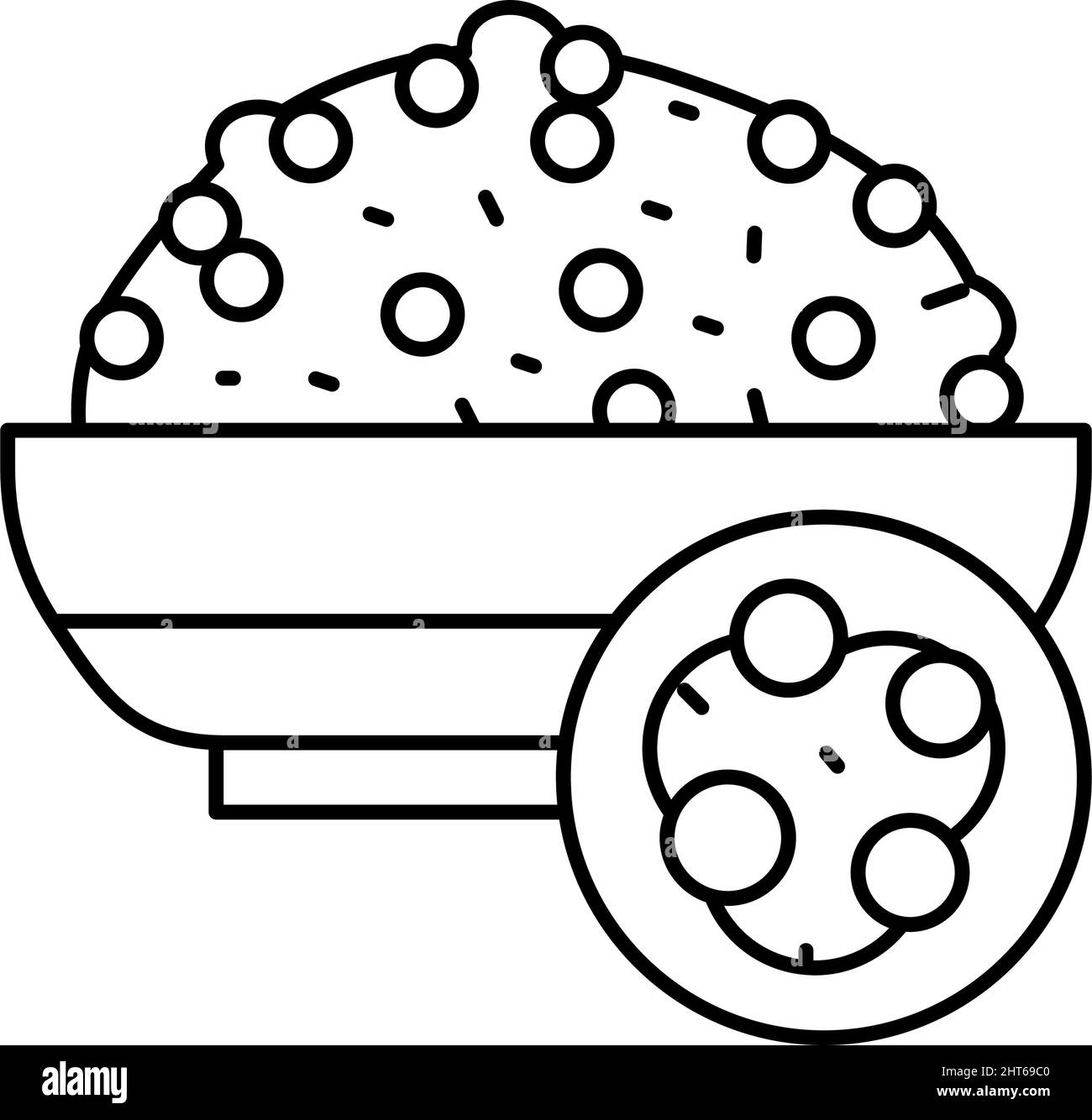 illustrazione vettoriale dell'icona della linea di groat della miglio Illustrazione Vettoriale