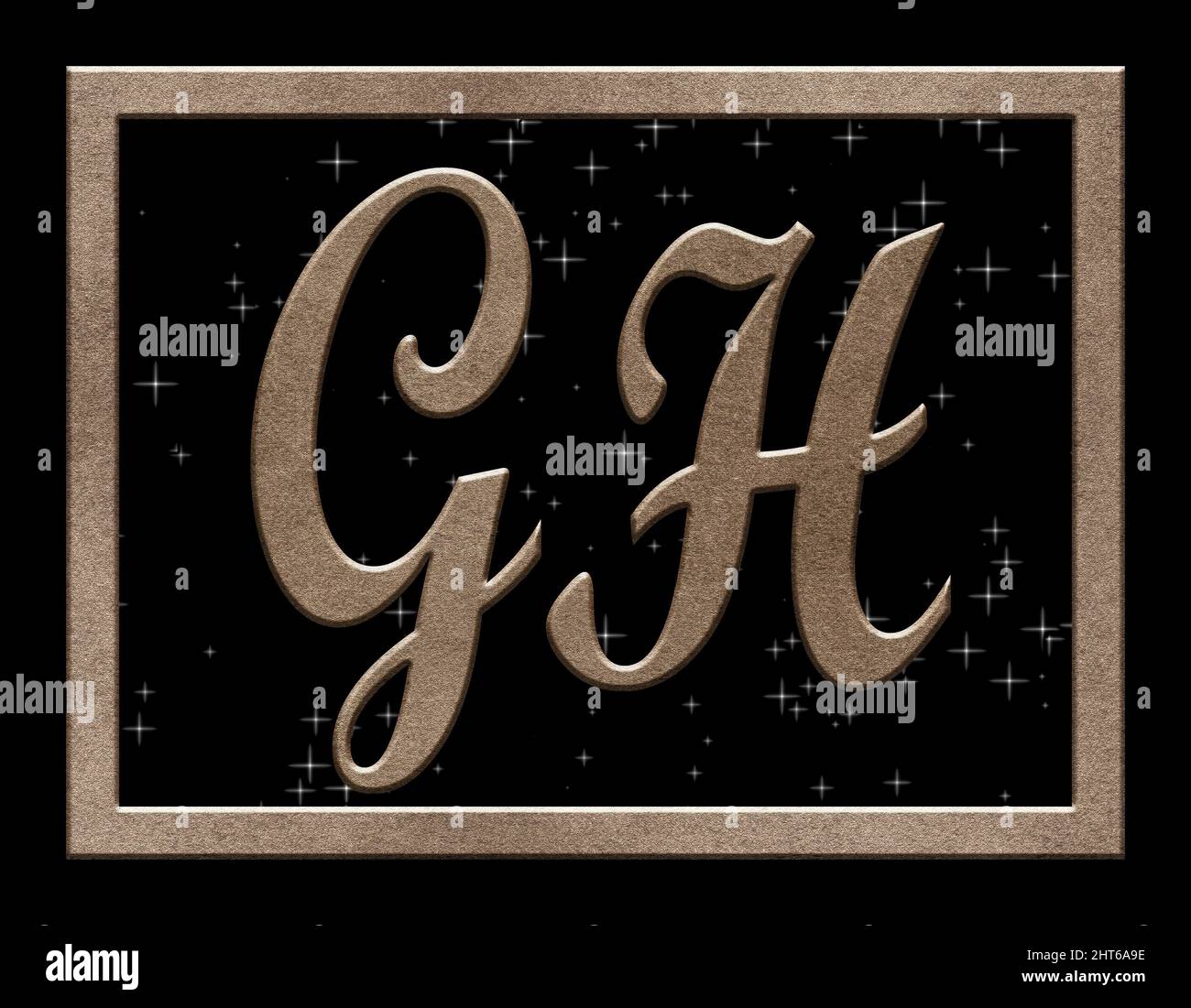 Firma con le due lettere maiuscole GH , cristallo Foto Stock