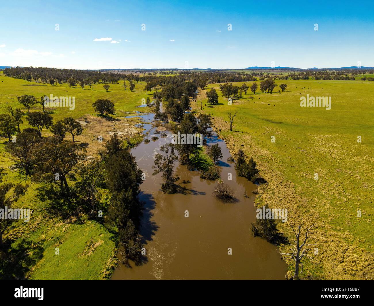 Una vista aerea del fiume Severn nel nuovo Galles del Sud, Australia Foto Stock