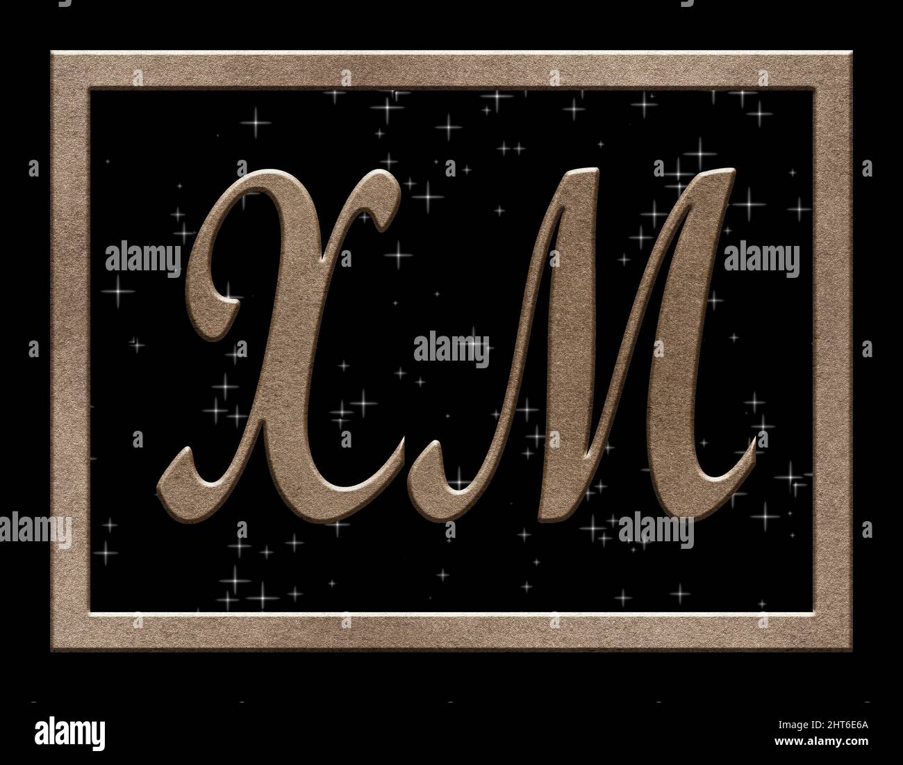 Firma con le due lettere maiuscole XM , cristallo Foto Stock