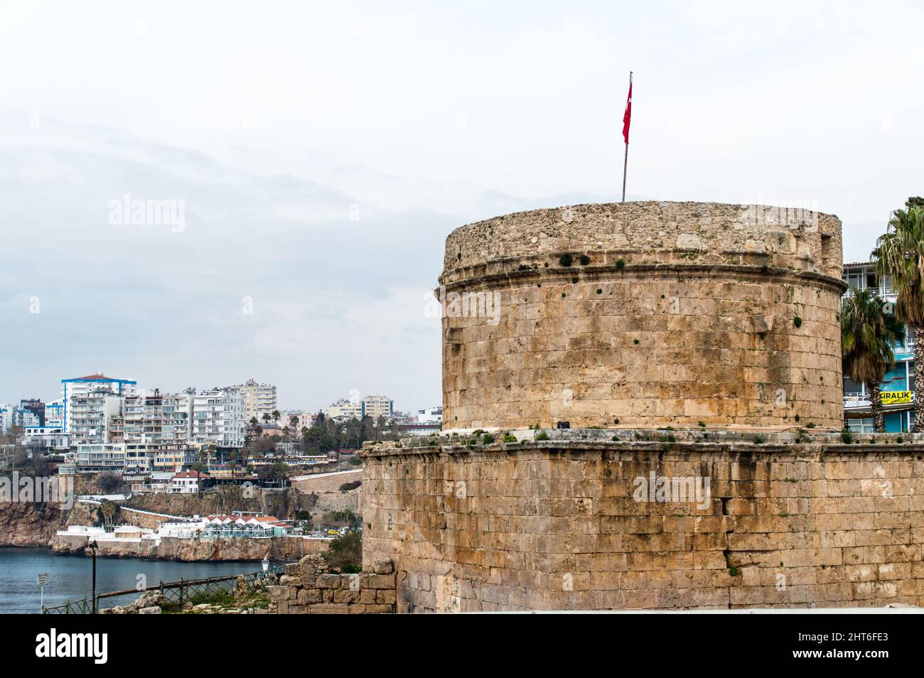 Torre di Hidirlik nella città di Antalya, Turchia Foto Stock