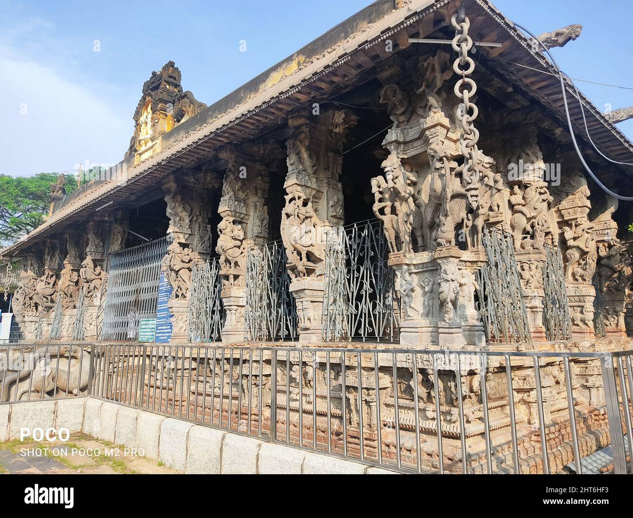 Bel colpo del tempio mitologico indiano Brihadishvara, Thanjai Periya Kovil, Tamilnadu Foto Stock