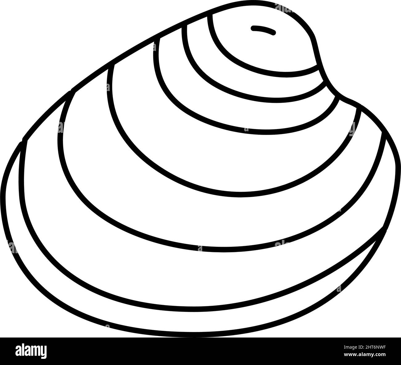 illustrazione vettoriale dell'icona della linea di clam atlantica a guscio rigido Illustrazione Vettoriale