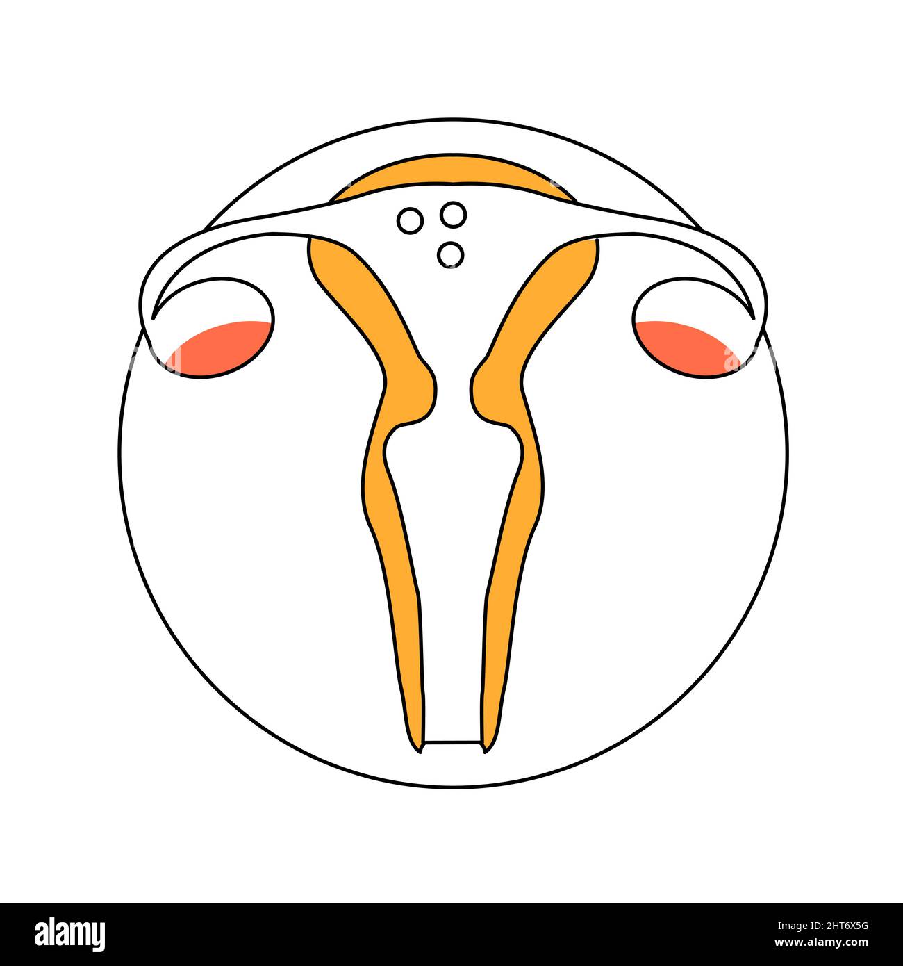 Icona di ginecologia medica modello rotondo Illustrazione Vettoriale