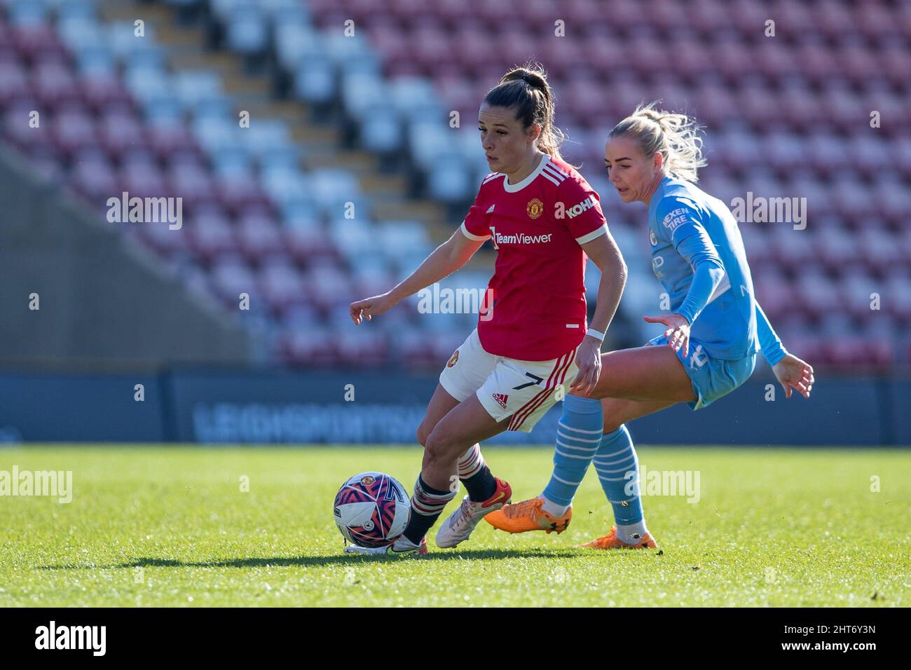 Leigh, Regno Unito. 27th Feb 2022. Leigh, Inghilterra, Feb 27th 2022: Manchester Utd Forward, Ella Toone, Man U 7 Richard Callis/SPP Credit: SPP Sport Press Photo. /Alamy Live News Foto Stock