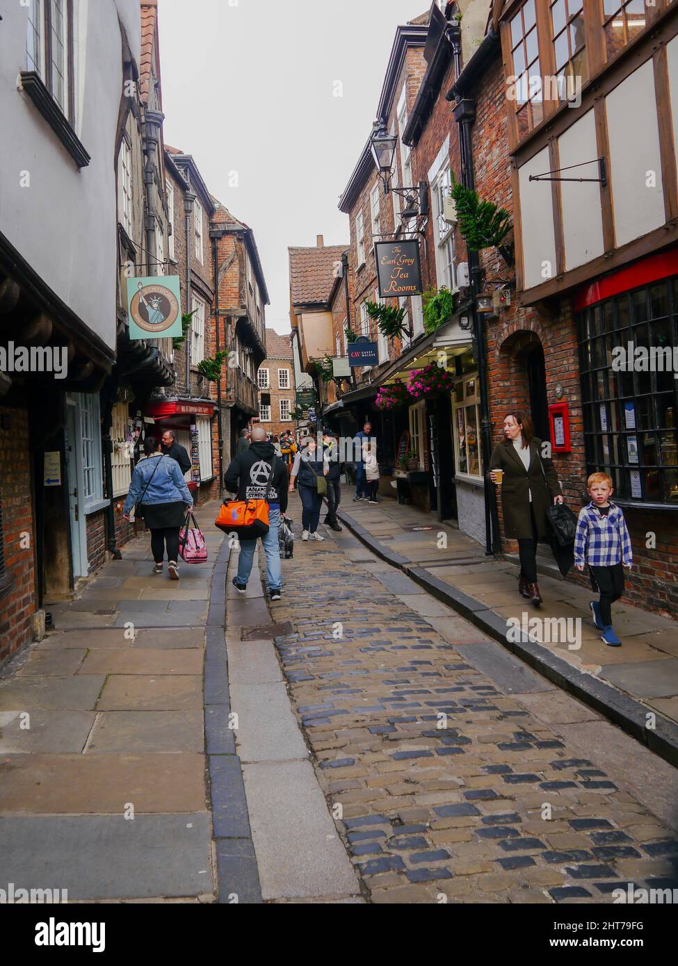 Edifici medievali negli sciambles, York, Inghilterra Foto Stock