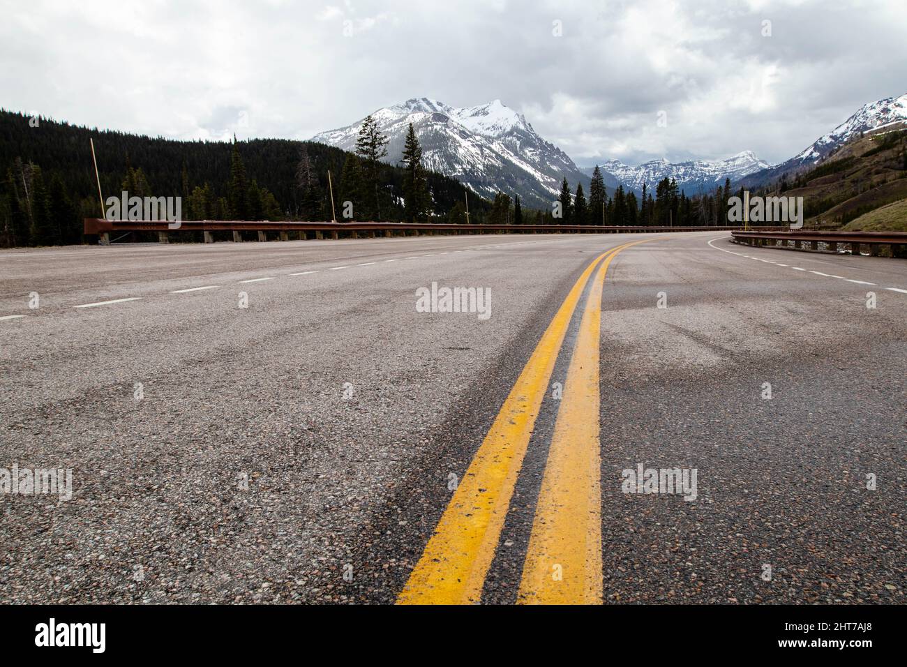 Beartooth Highway su una sezione della US Route 212 in Montana e Wyoming, orizzontale Foto Stock