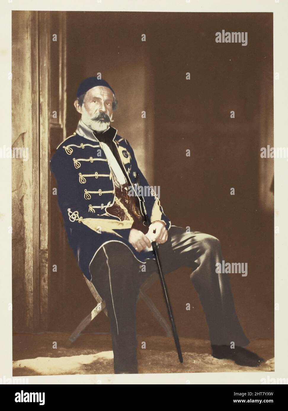 Omar Pacha, 1855. Un'opera in carta salata stampata, lastra 31 dell'album "Photographs taken in the crimea" (1856). (Stampa in bianco e nero colorata). Foto Stock