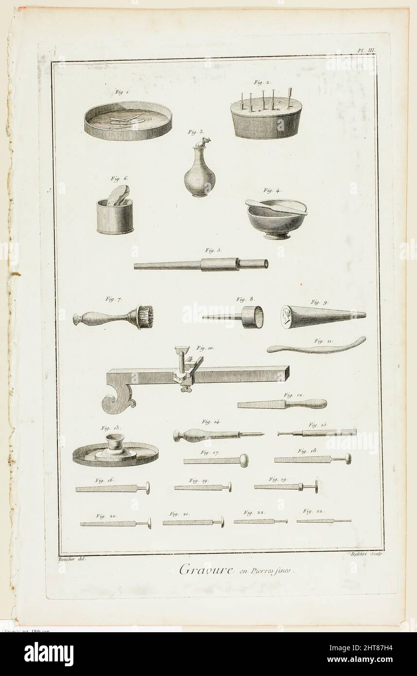 Gem Engraving, di Encyclop&#xe9;die, 1762/77. Foto Stock