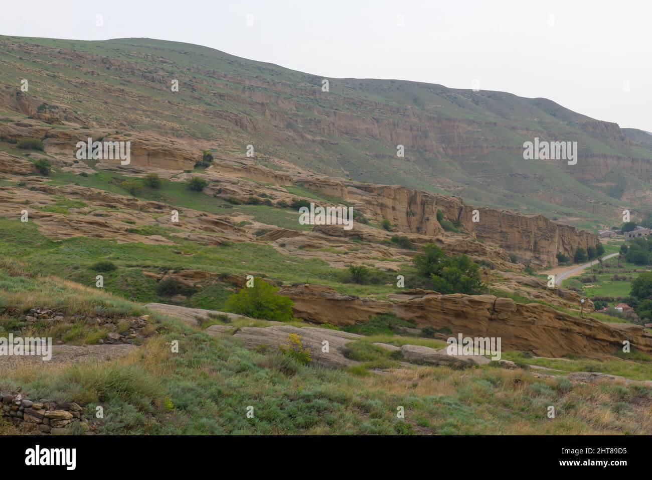 Strada segata in pietra a Uplistsikhe in Georgia Foto Stock
