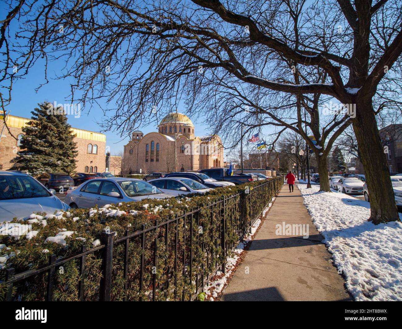 Saints Volodymyr & Olha Chiesa cattolica Ucraina, quartiere villaggio ucraino, Chicago, Illinois. Foto Stock