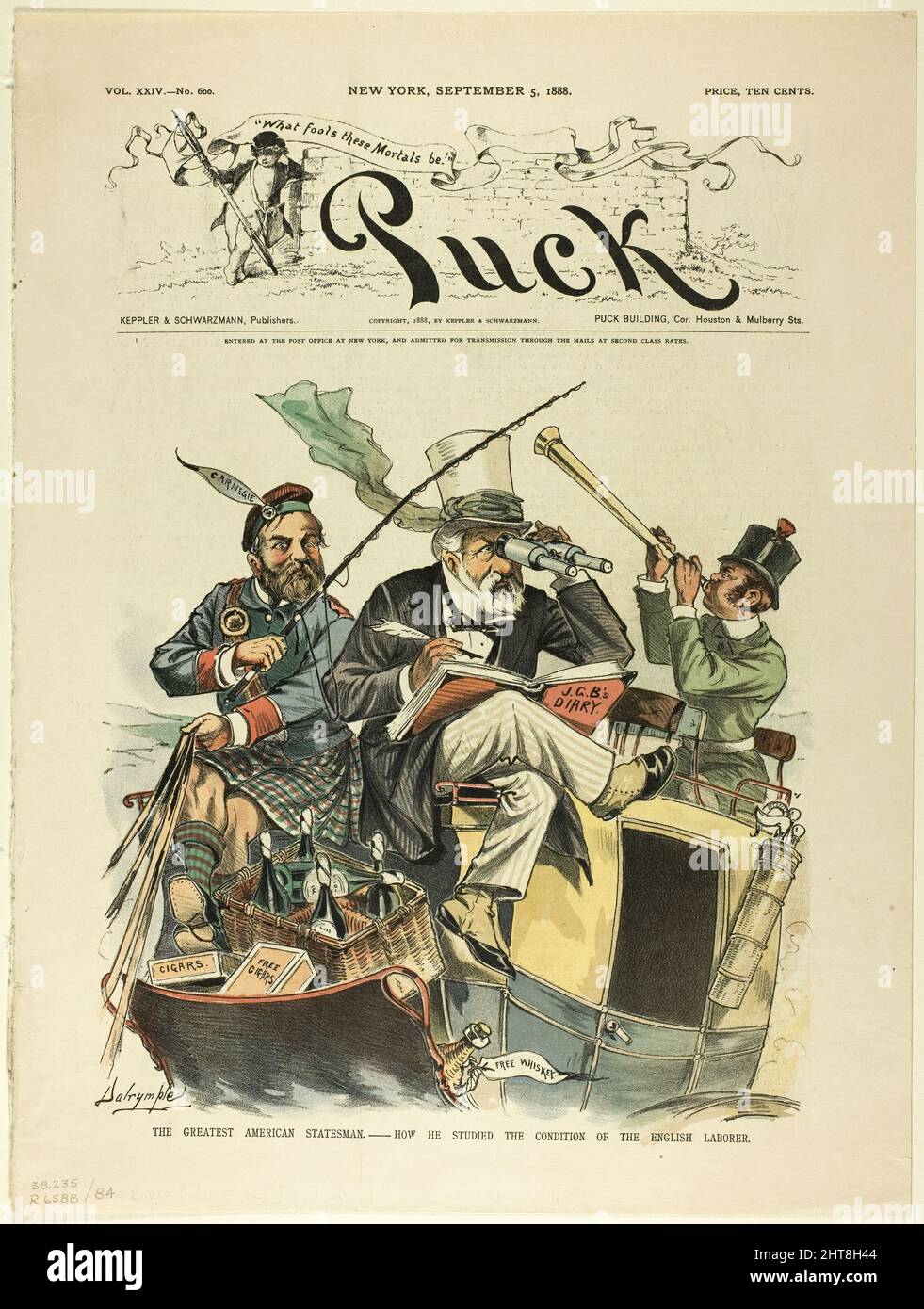 The Great American Statesman, Puck, pubblicato il 5 settembre 1883. Foto Stock