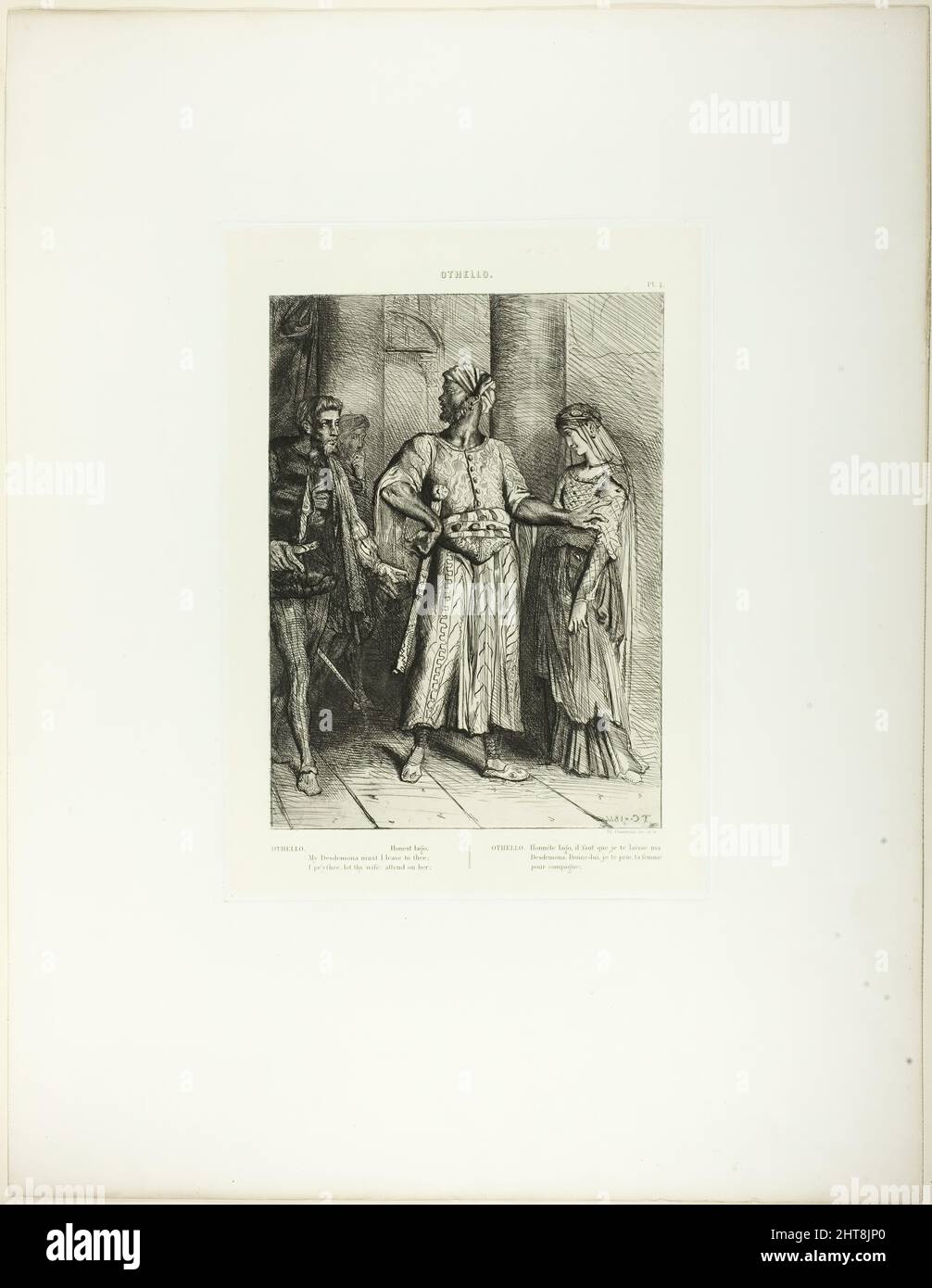 Onesto Iago, il mio Desdemona deve lasciarti, piatto quattro da Othello, 1844. Foto Stock