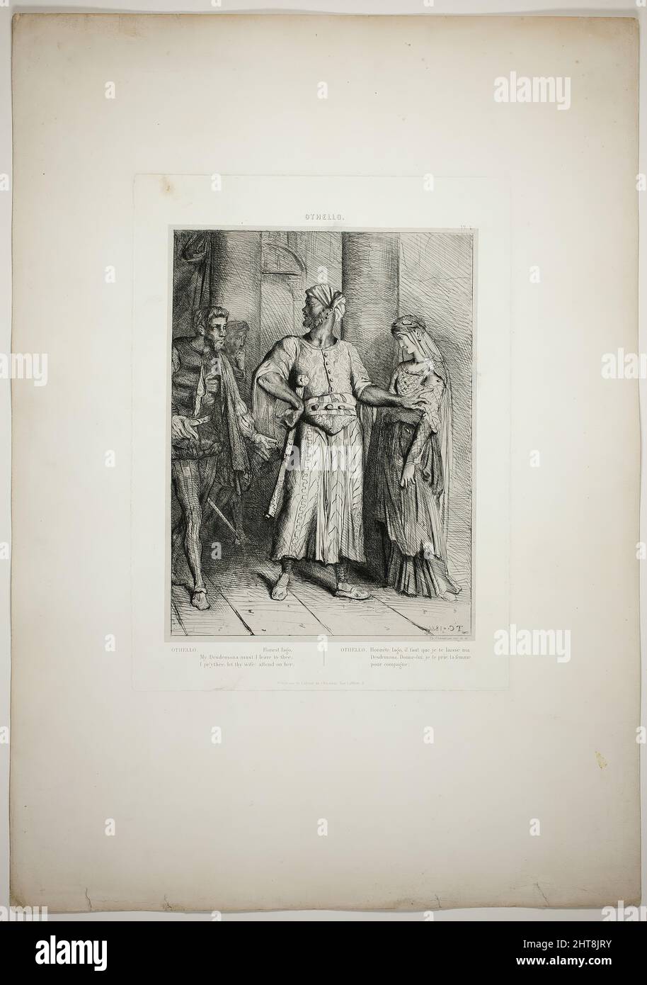 Onesto Iago, il mio Desdemona deve lasciarti, piatto quattro da Othello, 1844. Foto Stock