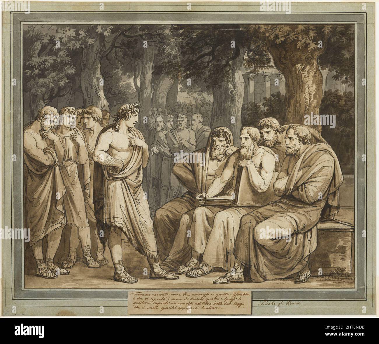 Telemachus descrive come è stato ammesso all'Assemblea di Creta, dalle avventure di Telemachus, Libro 5, 1808. Foto Stock