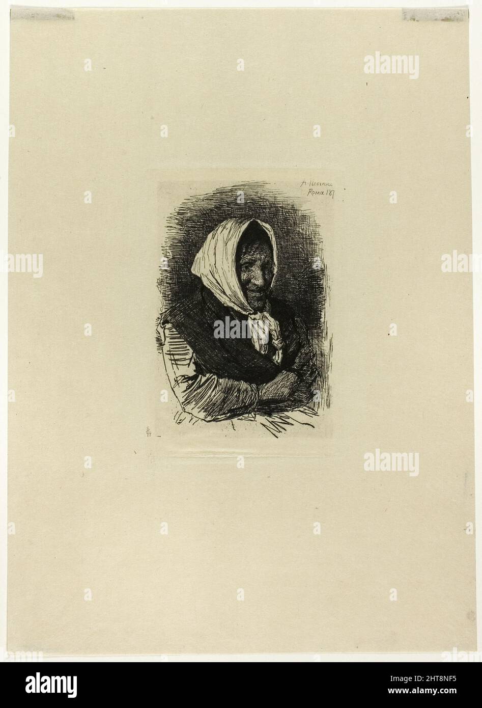 Vecchia donna rivolta a destra, 1874. Foto Stock