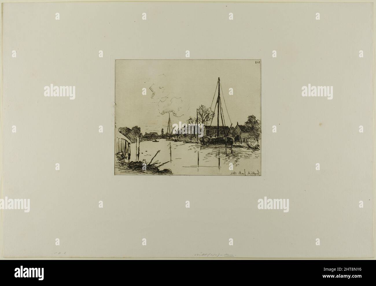 Il canale, da Cahier de Six Eaux-Fortes, vues de Hollande, 1862. Foto Stock