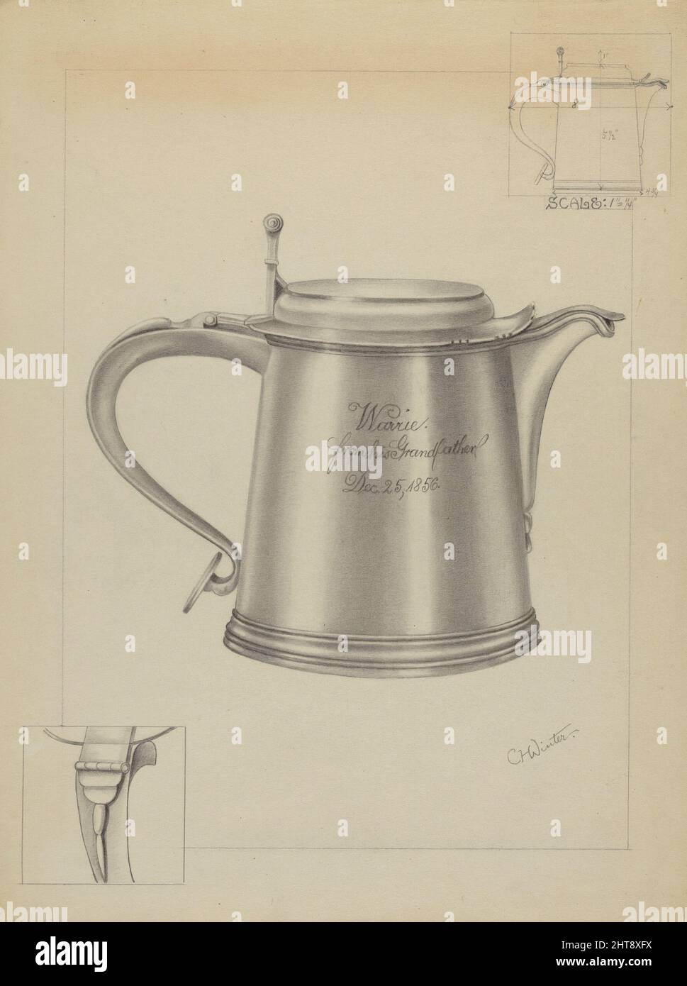 Tankard d'argento, c.. 1936. Foto Stock