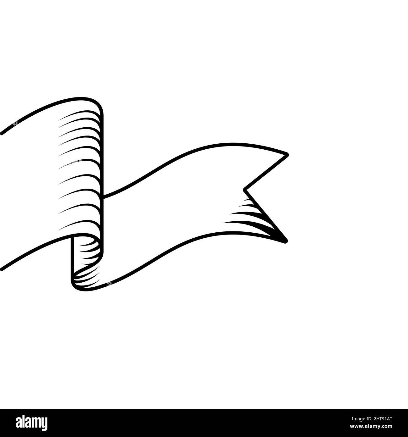 Immagine di una bandiera ondulata su sfondo bianco Foto Stock