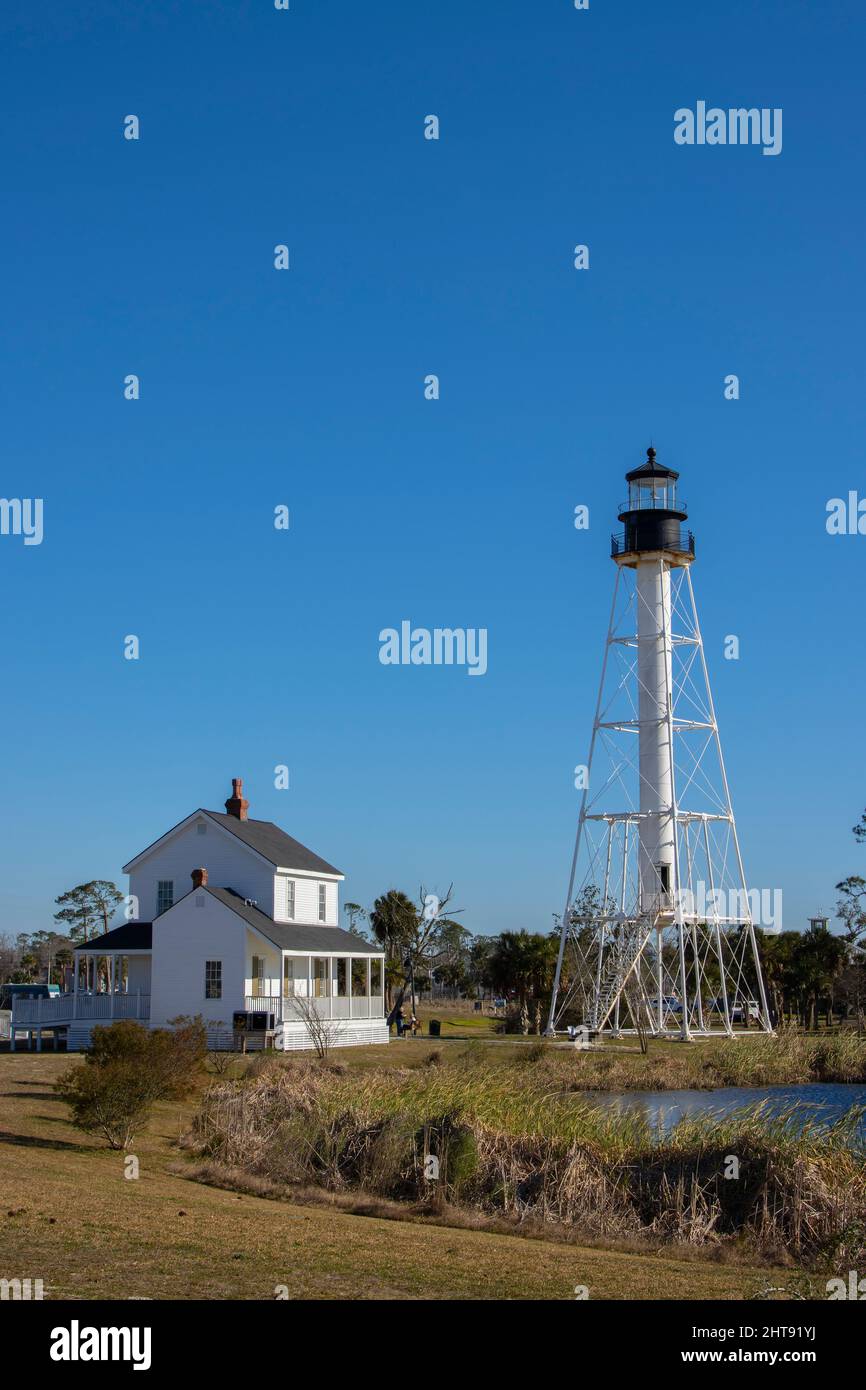 Faro storico di Cape San Blas a Port St.Joe, Florida Foto Stock