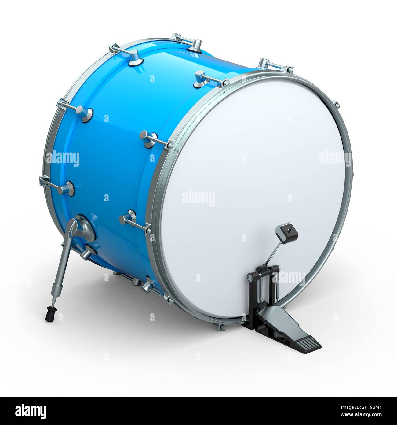 Tamburo realistico con pedale su sfondo bianco. 3d rendere concetto di  strumento musicale, drum machine Foto stock - Alamy