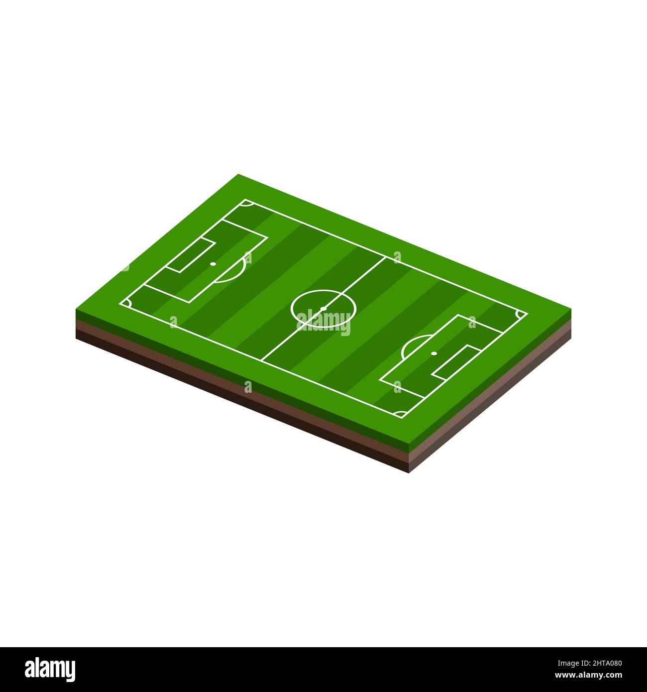 3d illustrazione vettoriale isometrica del campo da calcio. Illustrazione Vettoriale