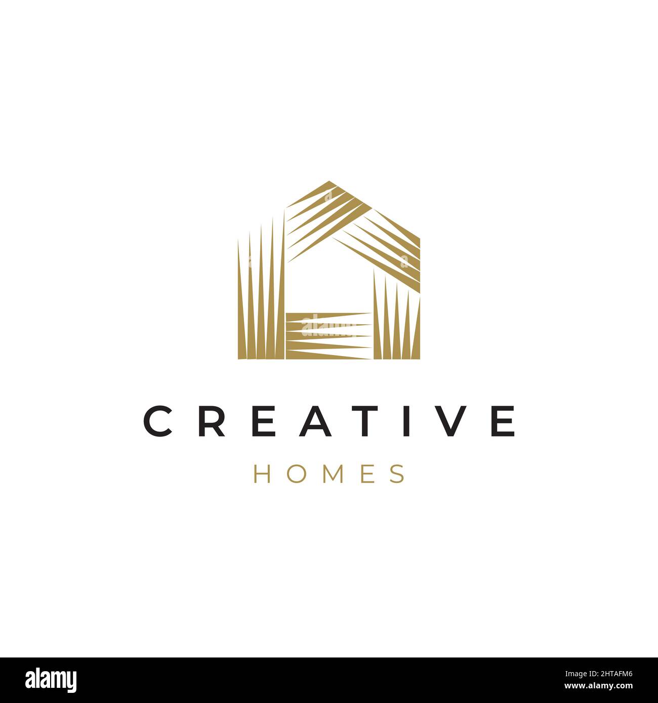 Creative house icona logo design ispirazione modello vettoriale Illustrazione Vettoriale
