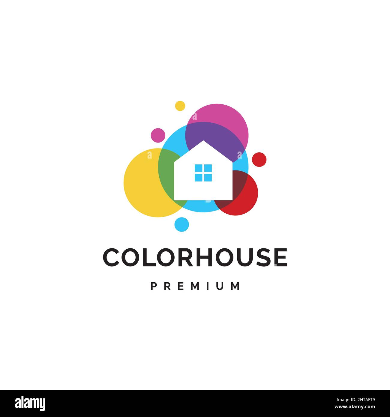 Modello vettoriale per il design del logo Creative house color Illustrazione Vettoriale