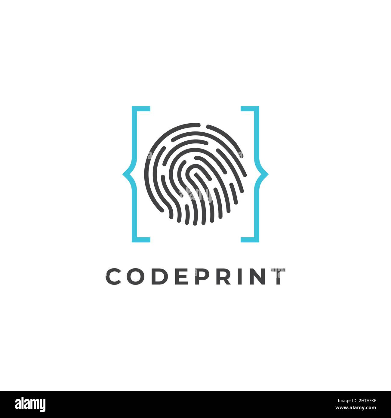 Illustrazione del design del logo con codice stampato a dita Illustrazione Vettoriale