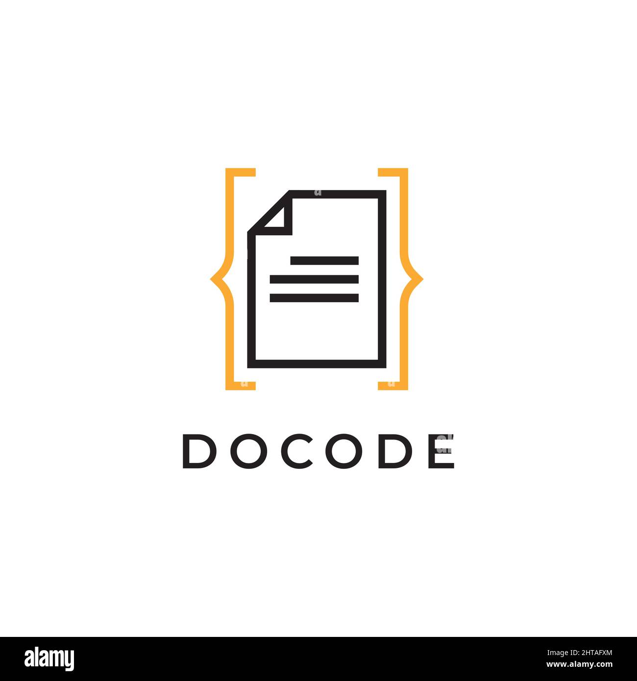 Codice documento logo disegno simbolo illustrazione modello vettore Illustrazione Vettoriale