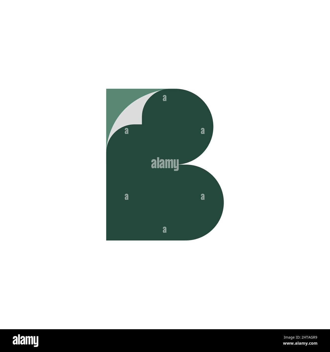 B con modello vettoriale di disegno del logo con illustrazione in carta Illustrazione Vettoriale