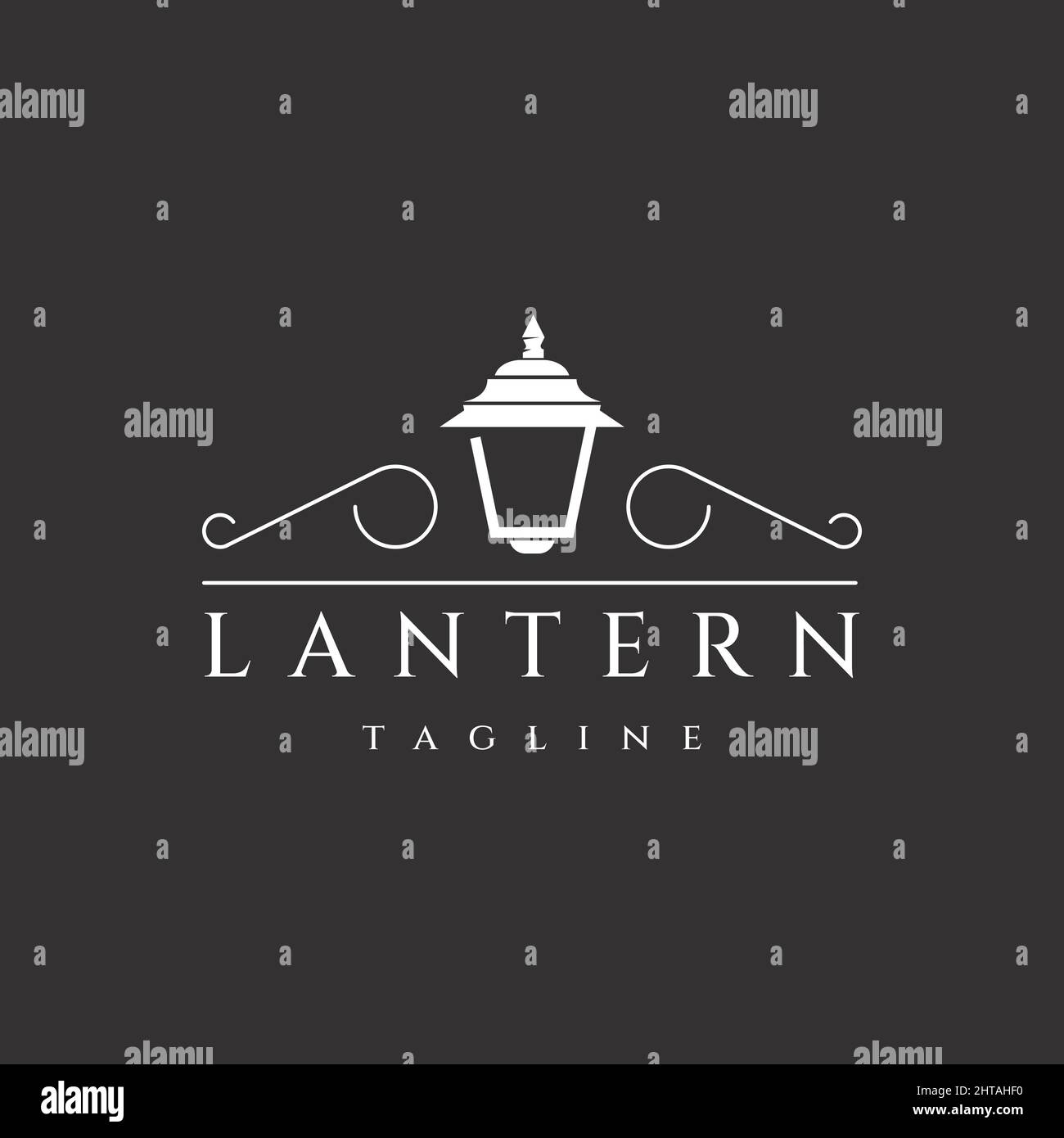 Lantern logo disegno modello vettoriale Illustrazione Vettoriale