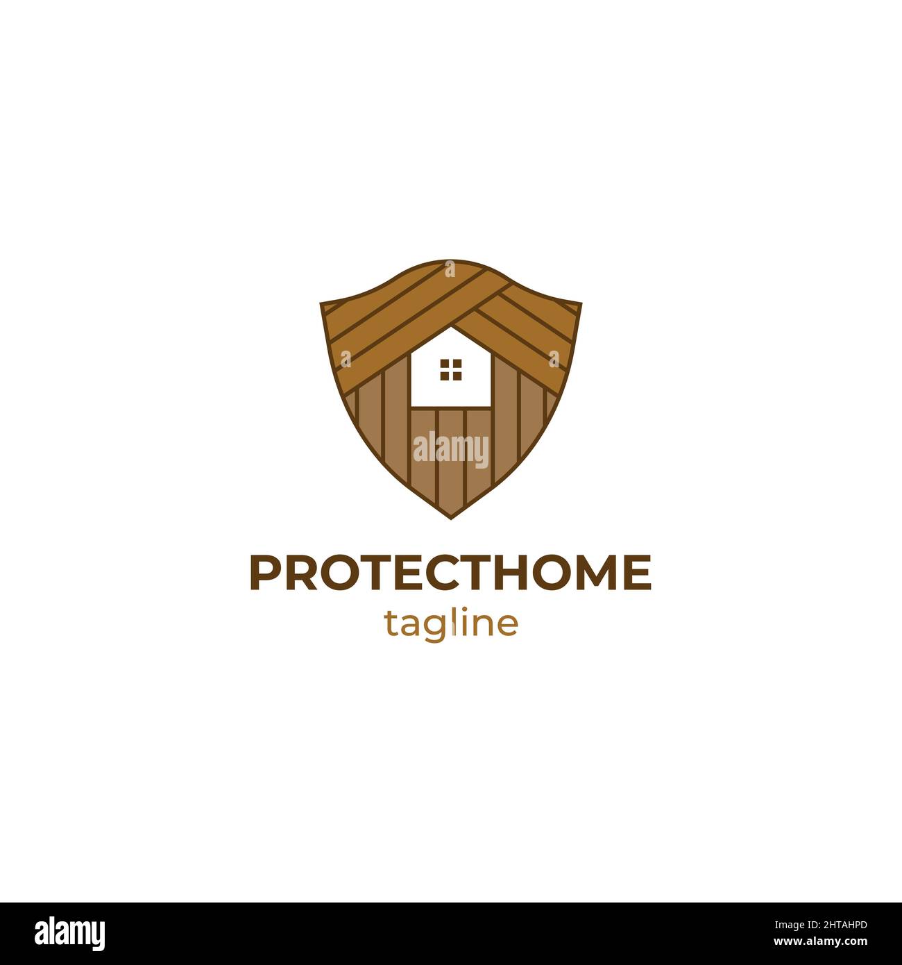 Modello vettoriale di illustrazione del logo di sicurezza domestica Illustrazione Vettoriale