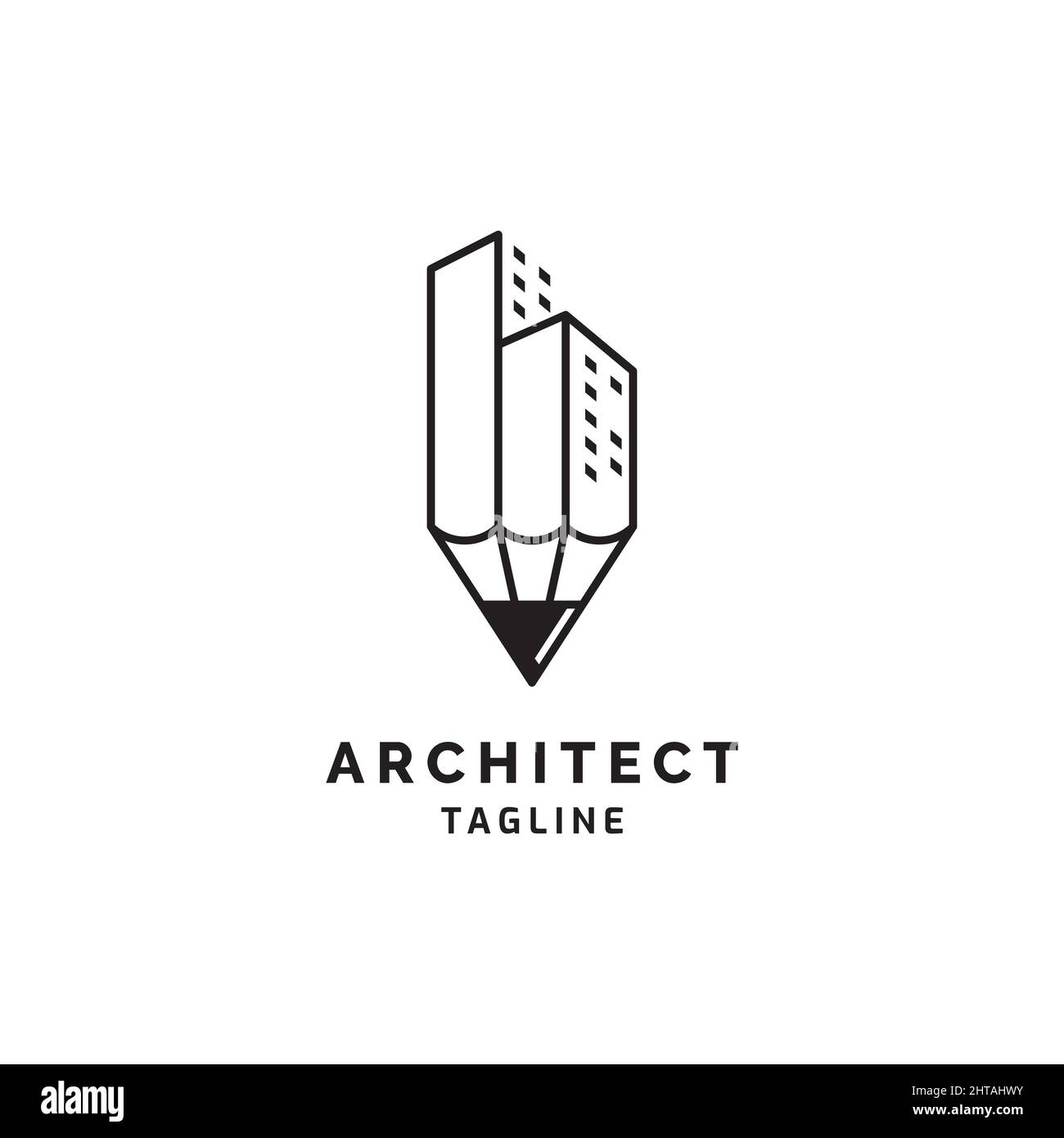 Logo ARCHITECT design simbolo di ispirazione modello vettoriale Illustrazione Vettoriale
