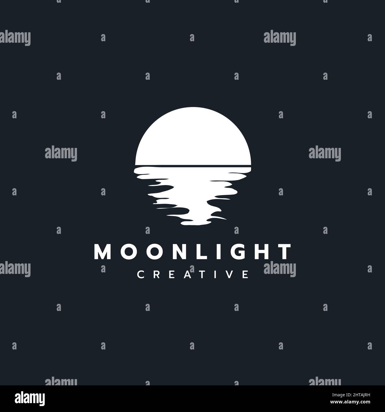 Modello vettoriale di illustrazione del logo della luce lunare Illustrazione Vettoriale