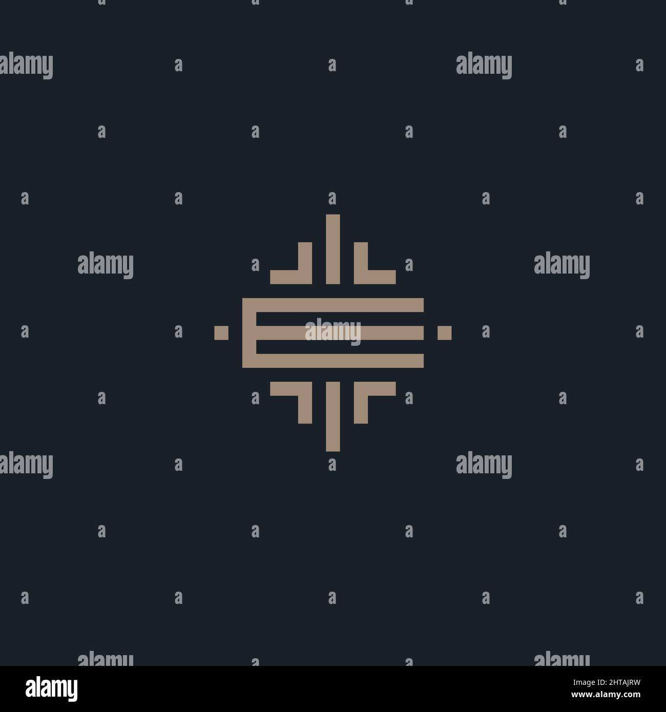 Modello vettoriale di ispirazione per il logo Letter E. Icona monogramma E. Illustrazione Vettoriale