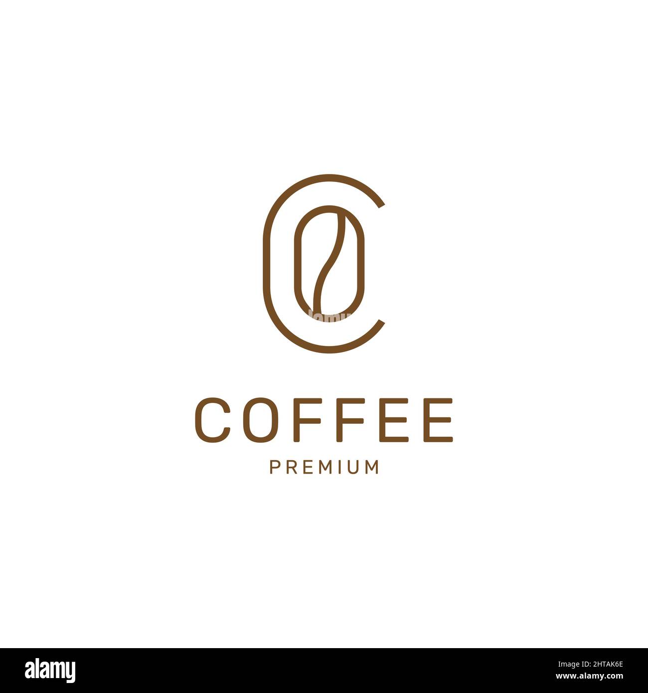 Modello vettoriale di ispirazione per il logo del caffè lettera C. Illustrazione Vettoriale
