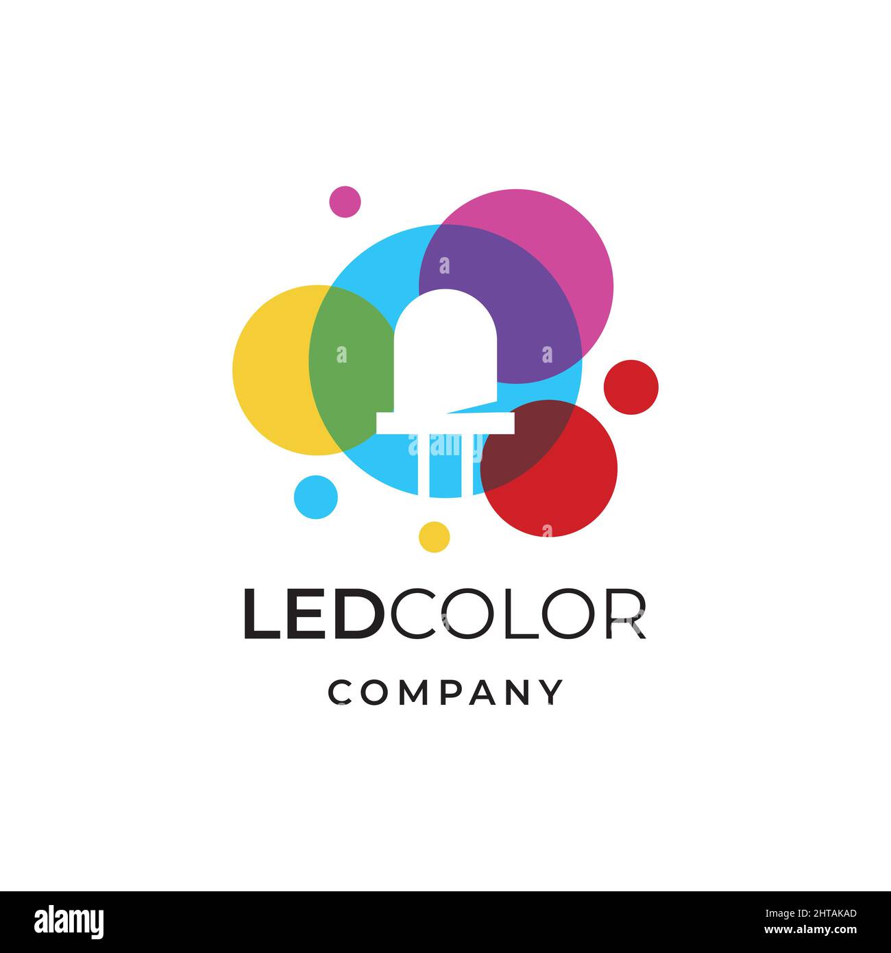 Modello vettoriale di ispirazione per il logo della lampada a colori. Icona a LED astratta Illustrazione Vettoriale