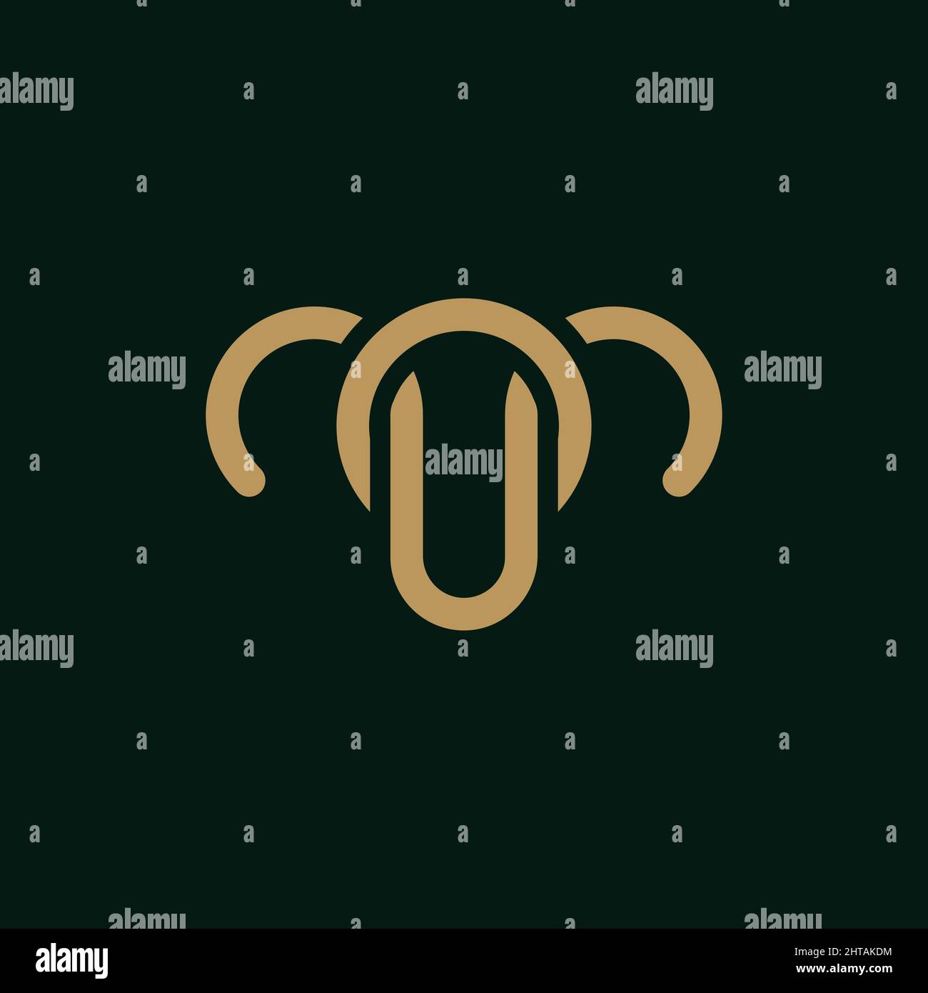 Modello vettoriale ispirazione logo capra. Icona Wild Sheep Line ART Illustrazione Vettoriale